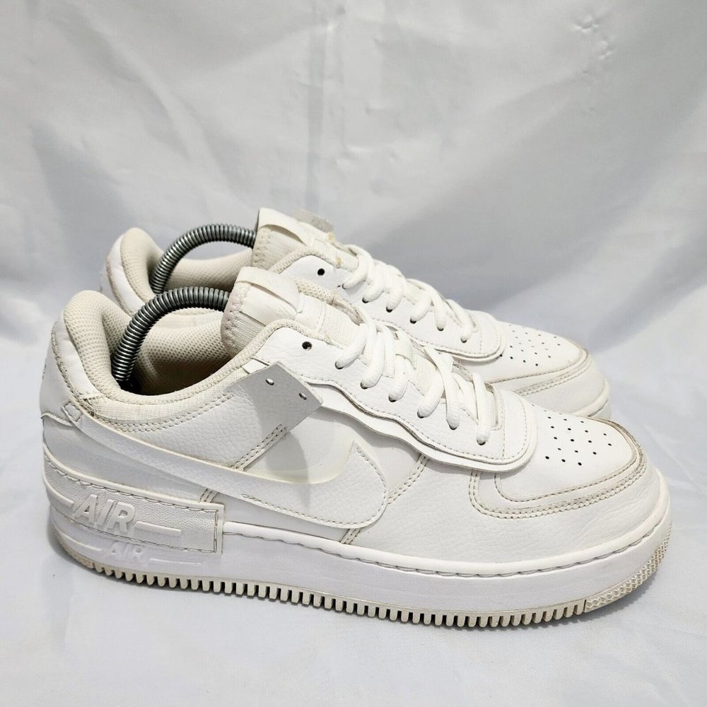 Nike Air Force 1 Low Shadow Shoes CI0919-100 Triple White LV8 Rare Women's 11